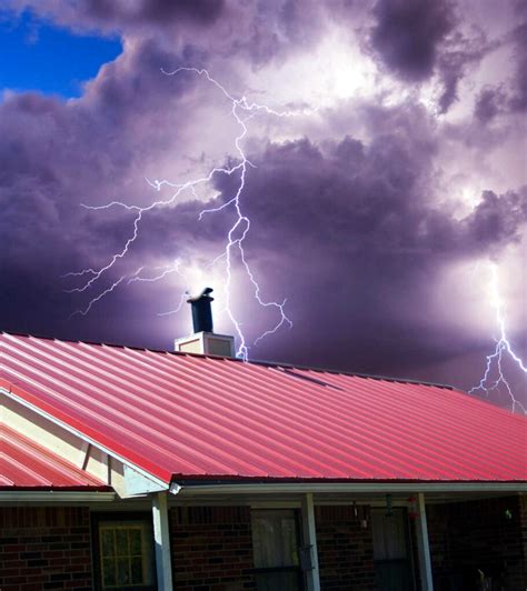 do metal house roofs attract lightning|installing lightning rods on roof.